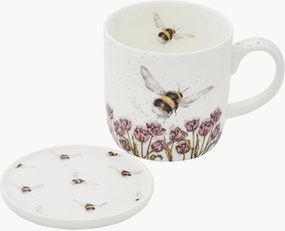 Hrnček's podložkou z jemného kostného porcelánu Flight Of The Bumblebee, 2 ks