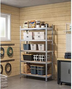 5-úrovňový oceľový regál s vysokou nosnosťou 750 kg, 60 x 120 x 200 cm, strieborný