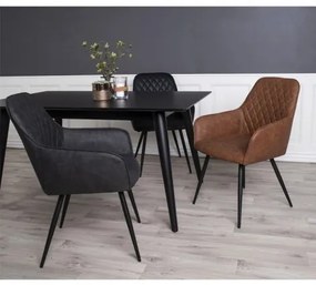 Jídelní křeslo HARBO, tmavě šedé,PU kůže House Nordic 1001152