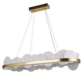 LED Stmievateľný luster na lanku LED/50W/230V 3000-6500K zlatá + diaľkové ovládanie