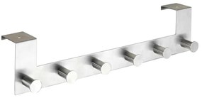 Závesný vešiak na dvere so 6 háčikmi v striebornej farbe Wenko Celano