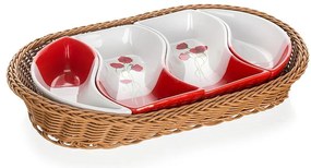 Misky v košíku 30,5 cm 4 dielna súprava Redpoppy 601559rp
