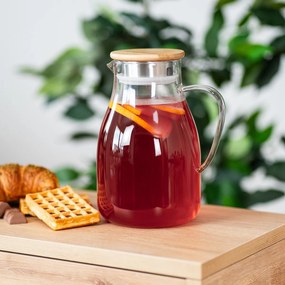 4Home Sklenený džbán s viečkom Bamboo Hot&Cool, 1,7 l