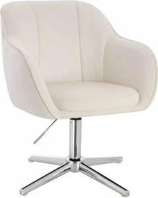 LuxuryForm DESIGN Stolička AVOLA VELUR na striebornom kríži - biela