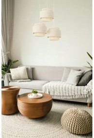 Závesný luster na lanku BOHO 3xE27/60W/230V, krémový/juta
