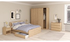 Zásuvky pod posteľ v prírodnej farbe v súprave 2 ks 90x190/140x190 cm Naia – Tvilum