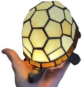 Dekoratívna Tiffany štýl lampa KORYTNAČKA Cream 21*14 cm