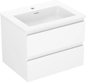 Mexen Orio, kúpeľňová skrinka 60 cm s umývadlom Otis, 2 zásuvky, biela matná, 91A10-06047-2-BFF01-W18M01
