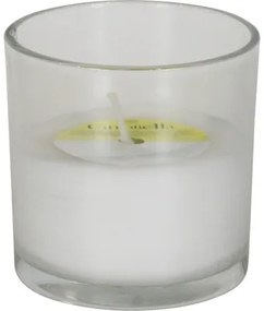 Vonná sviečka v skle citronela Ø 10 cm biela