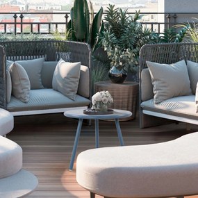 Konferenčný stolík Berea - v40 x Ø50 cm - Modrá