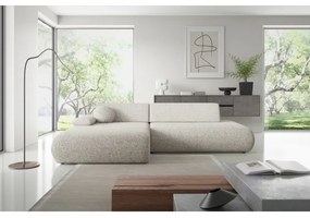 Rohová rozkladacia sedacia súprava s úložným priestorom v tvare L PRATO ľavá béžová