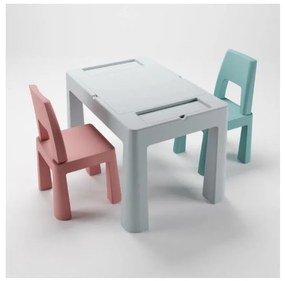 TEGA BABY - Detský stolík s stoličkami sivá/ružová/tyrkysová