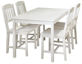 idea Stôl + 4 stoličky 8849 biely lak