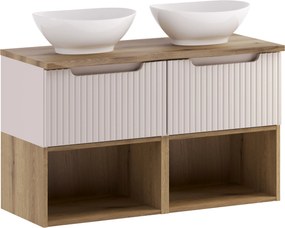 Comad Kúpeľňová skrinka s doskovým umývadlom set Nova Cashmere 100 kašmír/dub coast evoke