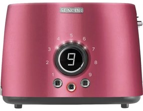 Sencor - Hriankovač s dvoma otvormi a ohrievacím roštom 1000W/230V ružový