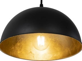 Inteligentné závesné svietidlo čierne so zlatom 3-svetlá vrátane Wifi A60 - Magnax