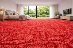 ITC, Koberec metráž Bella Marbella 64, na mieru, šíře 3m,4m,5m, červená, filc, obývacia izba