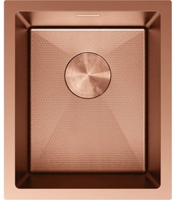 Mexen Trixo, 1-komorový nerezový drez 370 x 440 mm, brúsená meď, vzor voština, 6412371000-65HC