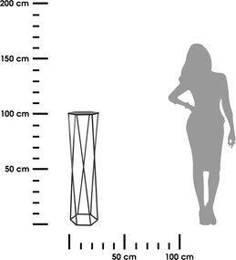 STOJAN NA KVETINÁČ HEXAGON 100X24X27 CM ČIERNA