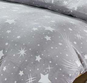 Jemné mikroplyš obliečky Homa DEBORAH STAR GREY 140x200 cm