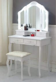 Toaletný stolík Elegant Rose s Led osvetlením +  hubka na make up ZADARMO