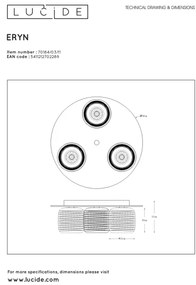 Lucide 70184/03/11 - Stropné svietidlo ERYN 3xG9/42W/230V