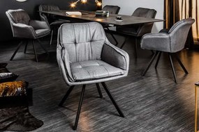 Luxusná otočná stolička Mr. Lounger šedá plochá tkanina