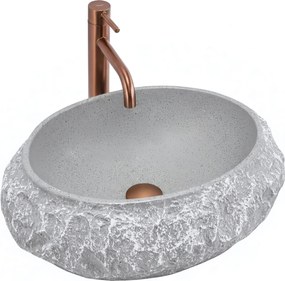 Rea Mika Gabro, umývadlo na dosku 480x380x155 mm, imitácia kameňa-šedá, REA-U0633