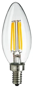 Dekoračná LED žiarovka E14 teplá 3000k 4w 470 lm sviečka