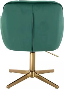 LuxuryForm DESIGN Stolička AVOLA VELUR na zlatom kríži - zelená