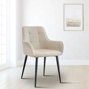 Jedálenská stolička Ferndale - zamat - krémová