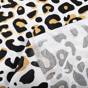 Biante Detský bavlnený záves Sandra SA-409 Leopardí vzor na bielom 150x250 cm