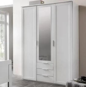 Šatníková skriňa Nadja, 135 cm, biela/zrkadlo%