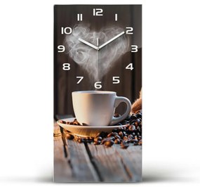 Nástenné sklenené hodiny Šálka kávy pl_zsp_30x60_f_106321309