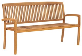 vidaXL 2-miestna stohovateľná záhradná lavička 159 cm, tíkový masív
