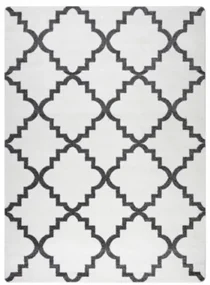 Koberec SKETCH - F343 krém / sivá koniczyna marokánska trellis