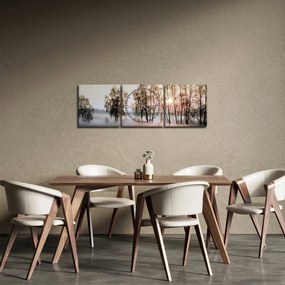 Obraz - Ranná sychravosť (s hodinami) (90x30 cm)