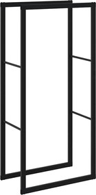 vidaXL Regál na krbové drevo, čierny 55x30x116 cm, oceľ