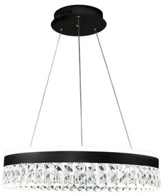 LED Stmievateľný luster na lanku LED/90W/230V 3000-6500K čierna + diaľkové ovládanie