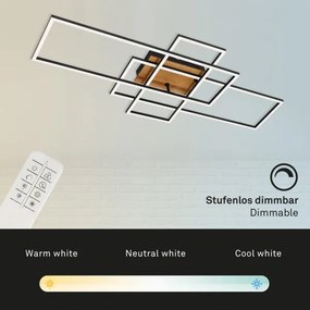 Brilo - LED Stmievateľný prisadený luster FRAME LED/51W/230V čierna/hnedá + DO