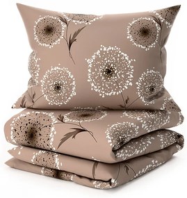 Sada mikroplyšových obliečok PAMPELINO svetlohnedé + obliečka mikroplyš SOFT 90x200 cm biele, jednolôžko