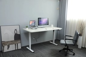Výškovo nastaviteľný elektrický stôl BestBerg BBAT-16WW / rozmer 160x80 cm / výška 85-130 cm / biely