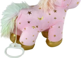 LEAN Toys Jednorožec Plyšová uspávanka Ružová s hviezdami