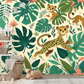 Tapeta roztomilé leopardie mláďatá v džungli