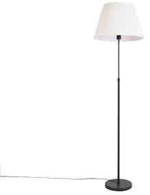 Stojaca lampa čierna so skladaným tienidlom krémová 45 cm nastaviteľná - Parte