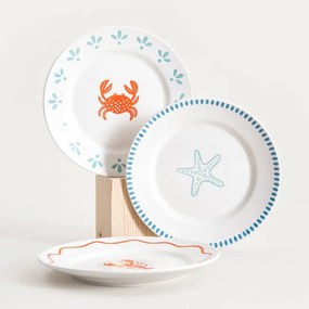 Dezertný tanier KAOMA biely / modrý 774553