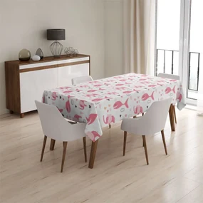 Sablio Obrus Ružové rybky a Slony - 90x90 cm
