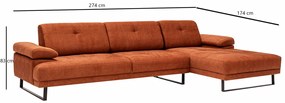 Rohová pohovka Mustang Small Right Orange
