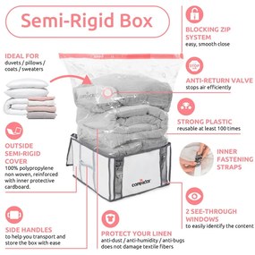 Vákuový/vystužený látkový úložný box na oblečenie 42x25x25 cm Life – Compactor
