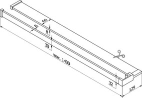 Mexen príslušenstvo, polička/držiak na uteráky pre sprchovú zástenu (max 140cm), ružové zlato, 800-02-60